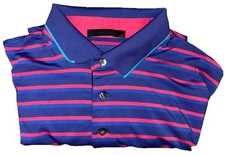 Greyson Short Sleeve Polo Shirt Striped Golf Performance Preppy Men  s Large