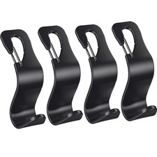 4 Pack Car Back Seat Headrest Hook Hanger for Purse Grocery Bag Handbag Hat, ...
