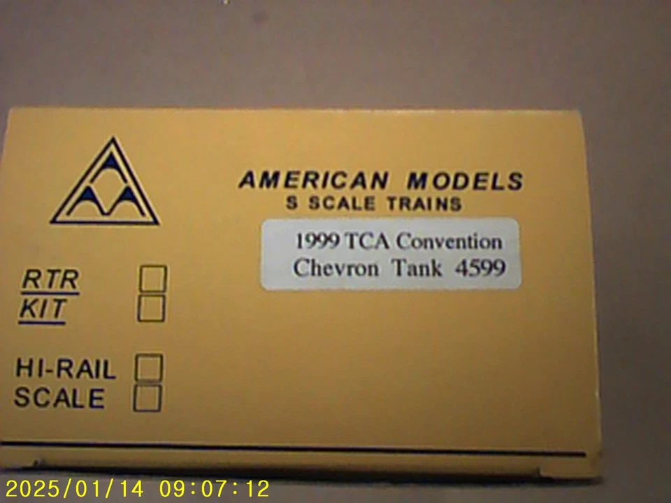 American Models S Scale Chevron Tank Car # 4599 1999 TCA Convention - Image 2 of 2