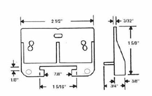 (5 Pack) Drawer Track Guide for 1-1/4 inch x 1/8 inch Rail - White Nylon LQ-D300