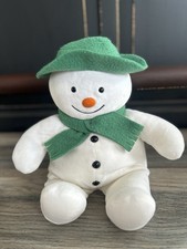 EDEN Snowman Plush VTG Soft Toy Lovey Green Scarf Hat Toys Raymond Briggs 15"