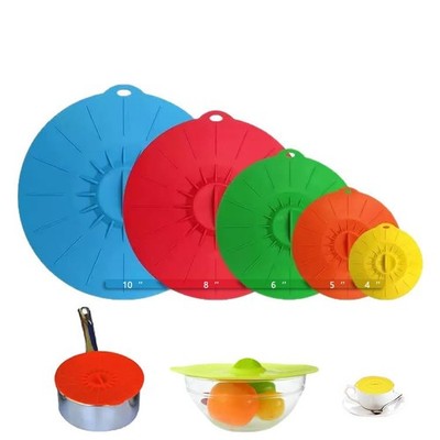 Silicone Lids - Heat Resistant Microwave Splatter Cover (5 Pack), 5 colors