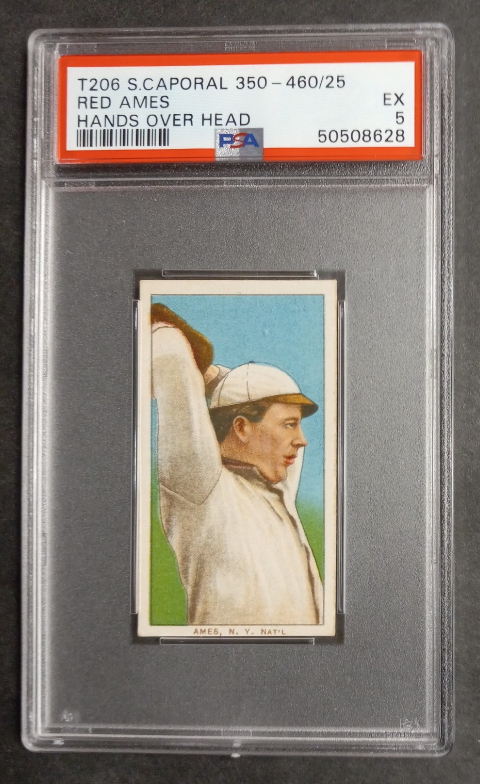 1909-11 T206 - Red Ames - Sweet Caporal 350-460/25 - POP 3, 4 Higher - PSA 5 EX