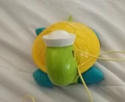 Vintage Pull Toy Fisher Price Tag Along Turtle 1977 Blue Yellow Green Plastic