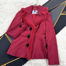 Blumarine Red Mink Fur Jacket Coat Size 38 Real Fur 3 Button From Japan