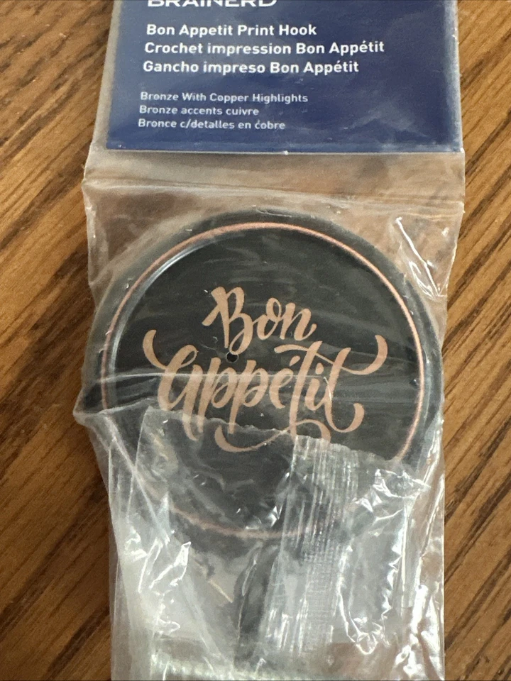 Nuevo Brainerd BON APPETIT Chef Francés Metal Delantal de Pared Abrigo Toalla Gancho ❤️ Foto 2 de 4