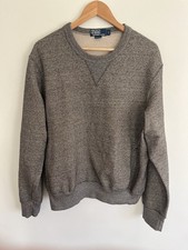VTG Polo Ralph Lauren Gray Crewneck Sweatshirt W/ Pocket Gray Mens Large L A 