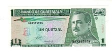 GUATEMALA TICKET 1 QUETZAL 1993 P87 BIRD UNC MINT