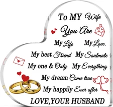 Birthday Gifts for Wife Romantic Gifts for Her Acrylic Cute Heart Shaped Wife Pl