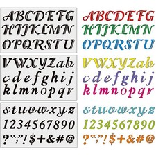 3Pcs Alphabet Symbol Stencils Drawing Ruler Geometric Set for Kids Learning
