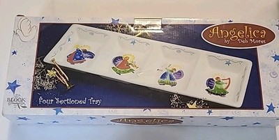 Block Basics Four Sectioned Tray Angelica Deb Mores Handpaintd  Christmas Angels