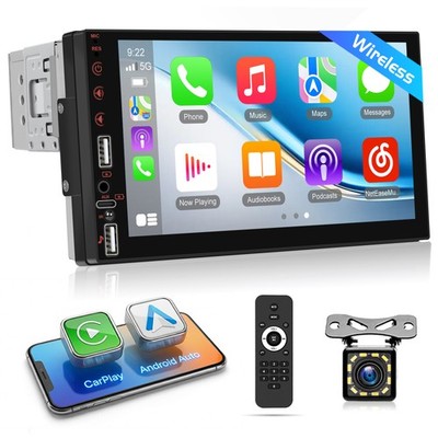 7  1 DIN Touch Screen Wireless Carplay Autoradio MP5 Player Mirror Link BT SWC