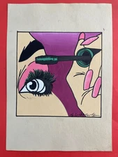 Roy Lichtenstein (Handmade) Drawing On Old Paper signed and stamped