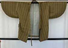 Japanese Vintage Kimono Haori Jacket Cotton Brown Traditional Authentic 29 in