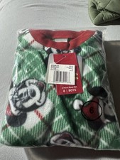 Boys Size 6 Disney Mickey Mouse Christmas Fleece Pajamas