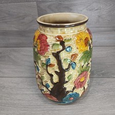Indian Tree Hand Painted Vase   H . J . Wood Staffordshire UK 18 cm Tall
