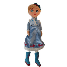 Disney Parks Frozen Olaf's Adventure Anna Plush Stuffed Doll 18" Blue Outfit