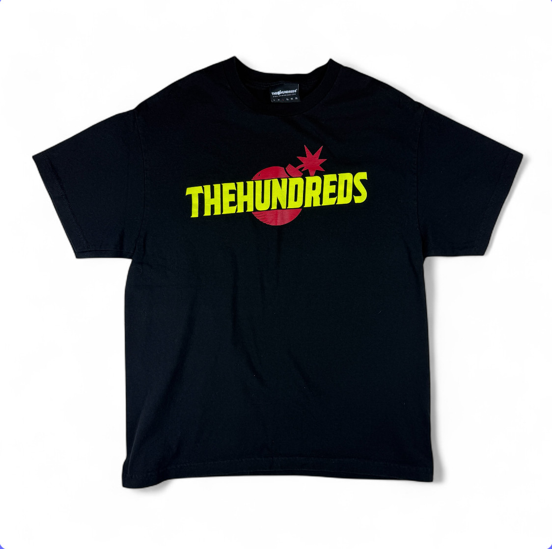 The Hundreds Logo T‑Shirt Black Cotton Streetwear Tee Size Large