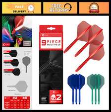 Integrated Dart Flights and Shafts 9 Pack Bundle - Short, Medium, Long 3 Color