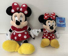 Disney Minnie Mouse Plush Toys Red Polka Dots Lot of 2 Stuffed Animals 9"  11"