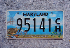 MARYLAND License Plate - CHESAPEAKE BLUE CRAB