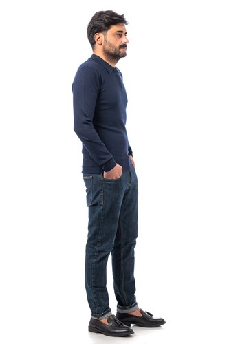 Polo Uomo Invernale Maglia Manica Lunga Maglione Slim Sottogiacca Bottoni VEQUE - Foto 10 di 36