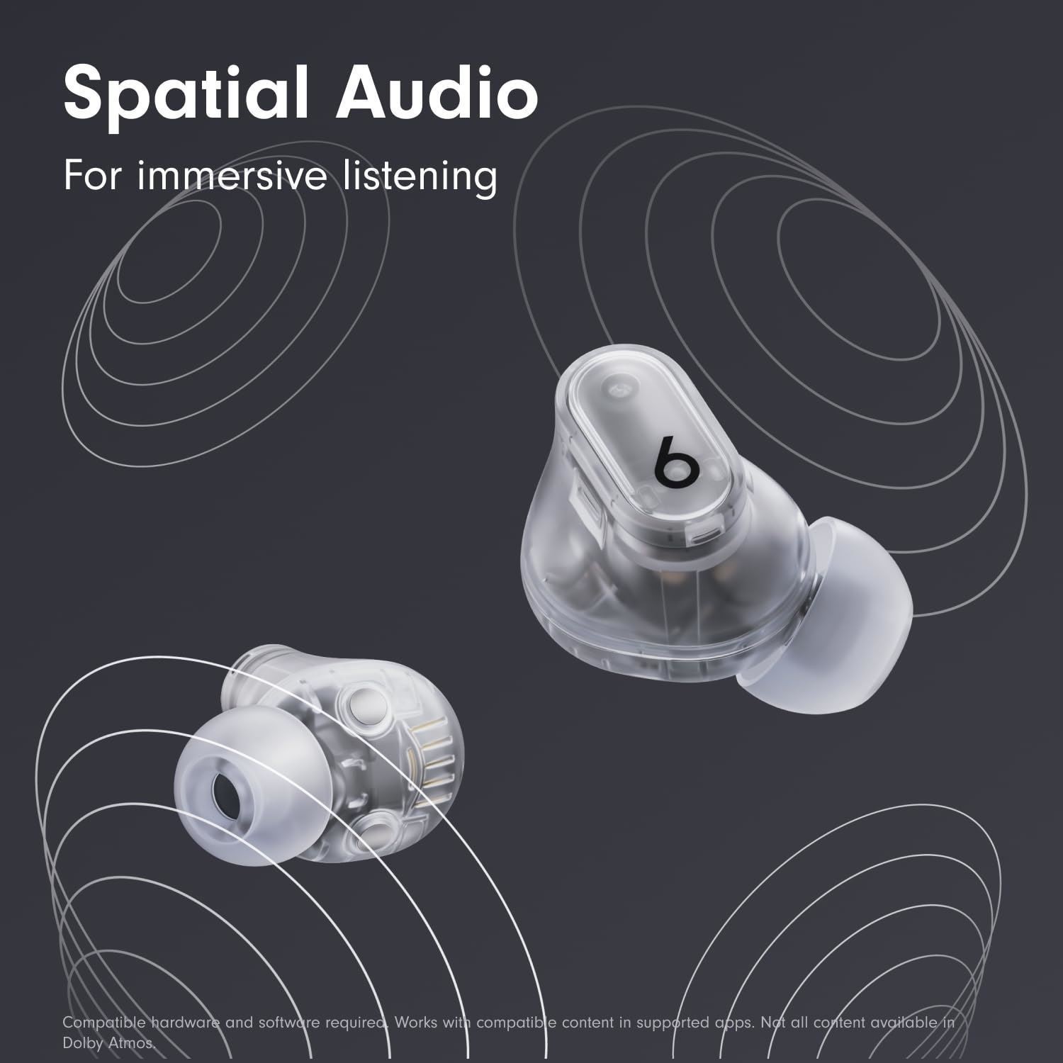 Audífonos Beats Studio Buds+ con cancelación de ruido MQLK3LL/A | Transparentes - Excelente, imagen 3