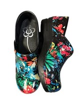 SANITA Clogs Tropical WOMENS 39 US 7.5-8 FLORAL NURSE COMFORT SHOES