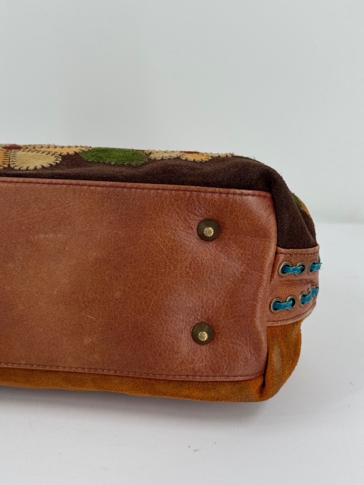 Isabella Fiore Patchwork Suede Leather Floral Sma… - image 17