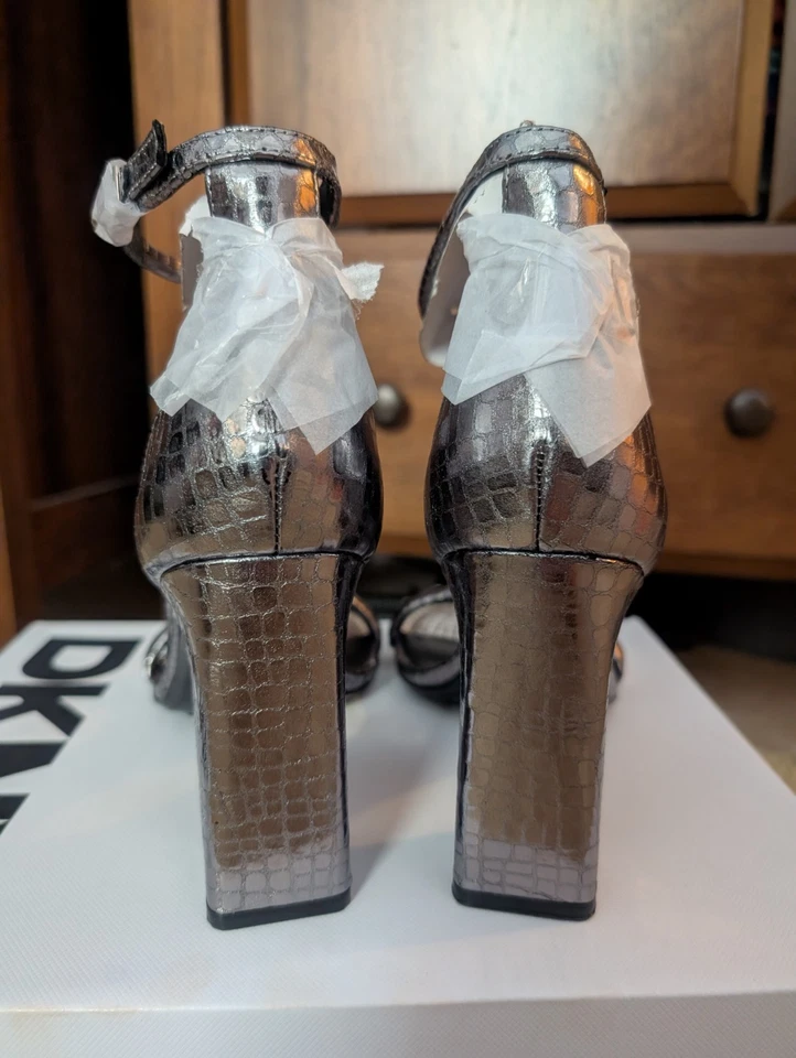 DKNY Waylin - Sandalias con correa al tobillo Tacones Mujer Zapatos US9 Foto 3 de 4