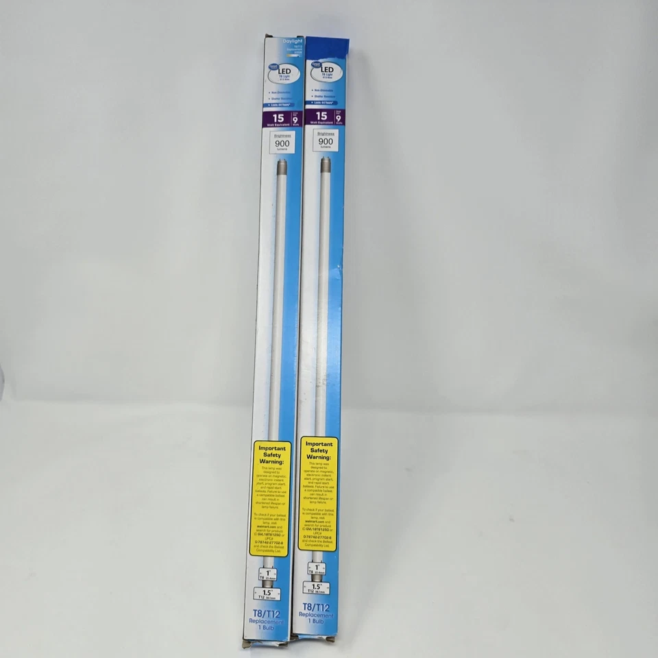 2x 900 Lumens 9 Watts 15W Equivalent T8/T12 Lamp G13 Base Non Dimmable 18in-tw - Image 3 of 4