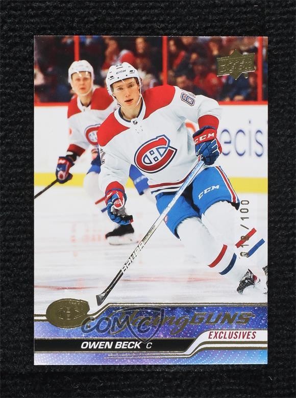 2023 Upper Deck Series 1 Young Guns Exclusives /100 Owen Beck #214 Rookie RC y5d
