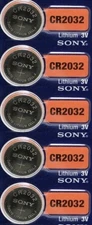CR2032 Keyless Entry Car Remote Key FOB Battery - 5 pkg Murata (formerly Sony)