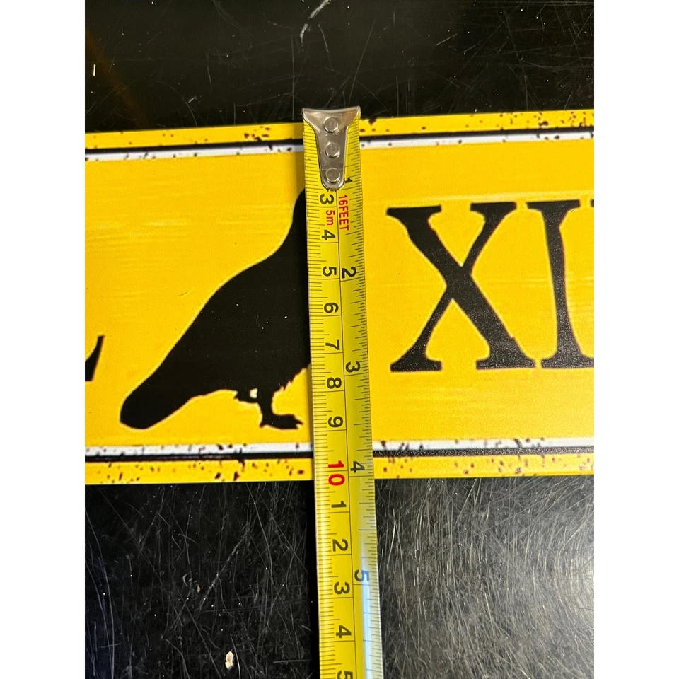 Quail Xing Metal Sign Yellow Black Bird Crossing Rustic Farmhouse Decor - Image 3 of 4