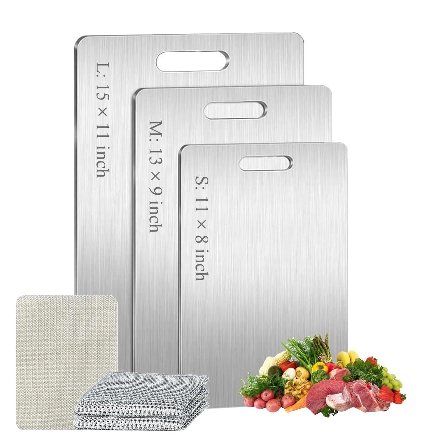Titanium Cutting Board Set of 3, Titanium Cutting Boards for Kitchen, 100% Do...