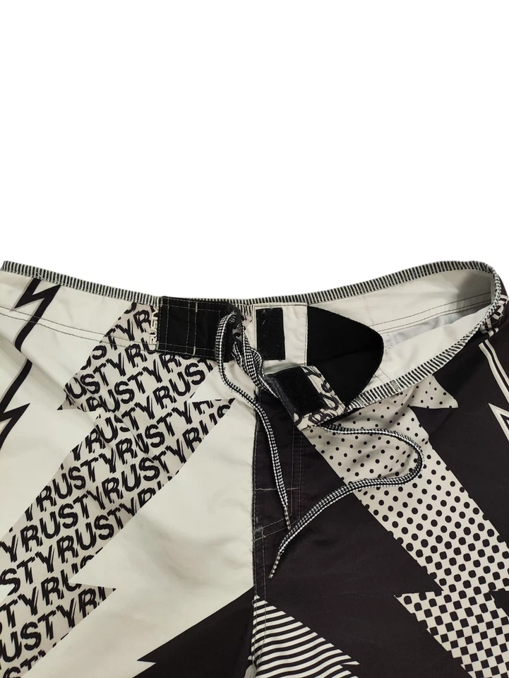 Шорты Rusty Board мужские размер 34 коричневые/белые для серфинга пляжа с узором Lightning  - Изображение 3 из 4