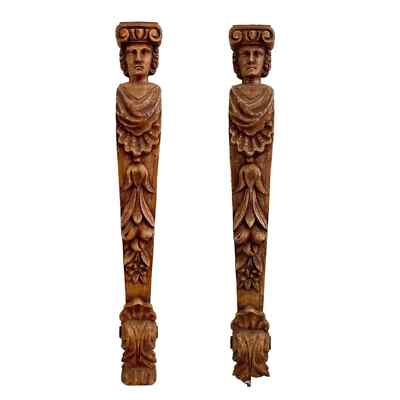 Vintage Roman Figural Wall Sculpture or Bracket, a Pair