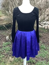 robe vintage noire et bleue, taille 38
