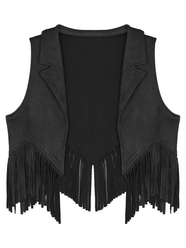 Girls Cowgirl Costume Fancy Dress Vest Mardi Gras Parade Fringe Cowboy Costume - Picture 17 of 30
