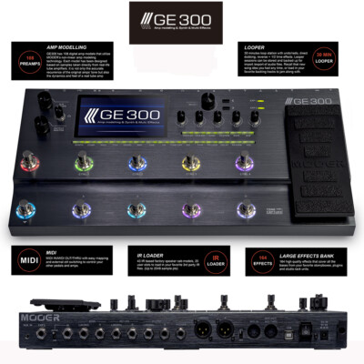 Mooer GE300 Guitar Multi Effects Pedal 108 AMP 164 Effects 30Min