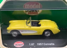 1:87 Diecast Model Power 1957 Chevrolet Corvette, Yellow NIB! HO5577