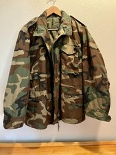 M-65 Field Jacket Made In USA Medium Regular Genuine Surplus Woodland Camo
