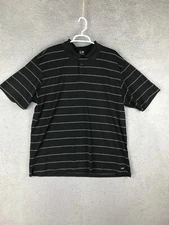 Champion Golf CG Mens Short Sleeve Crew Neck Black Pullover Striped Shirt XL