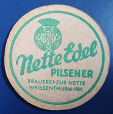 Bierdeckel Brauerei Zur Nette Edel Pilsener Weissenthurm bei Neuwied Koblenz