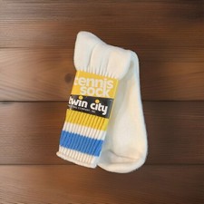 Vintage Tennis Sock Twin City 17  Length Crew Sock