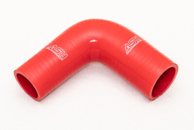 90° Grad, Reduzierbogen, Reduzierungsbogen, 76mm > 63mm Silikonschlauch - Rot