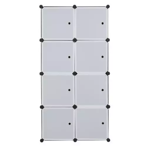 Multifunktionaler Modularer Schrank 8 Würfel Organizer Stapelbar Kunststoff Schwarz Platten - Bild 4 von 7