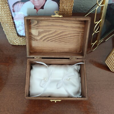 Scatola Portafedi A Forma Di Cuore Con Cuscino Fiore Rosa - Bomboniera Matrimonio 15x9 Cm - Foto 9