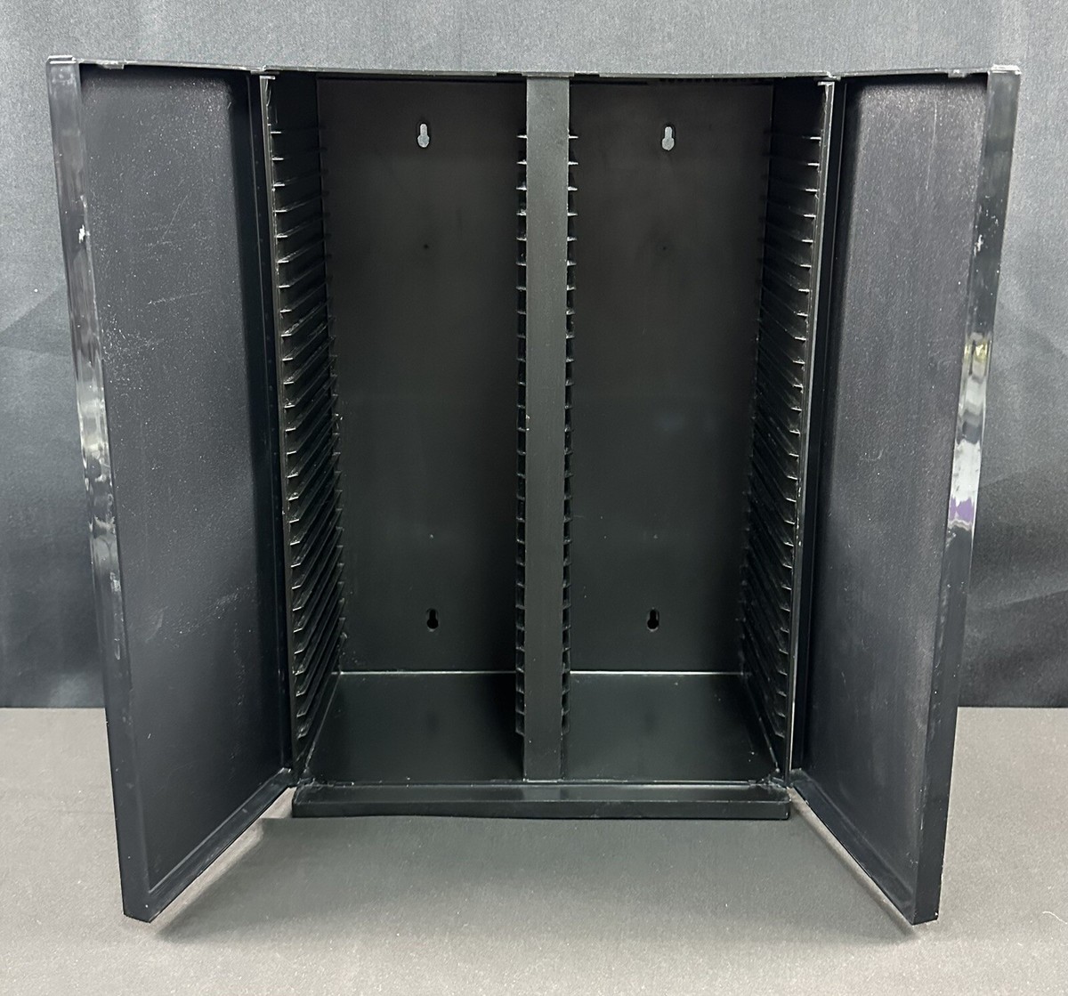 Black Laserline 60 CD Rack Case CD60D Folding Doors Wall Mount