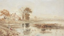 Joseph Halford Ross (1866-1909), signed watercolour, Avon, beyond Chippenham